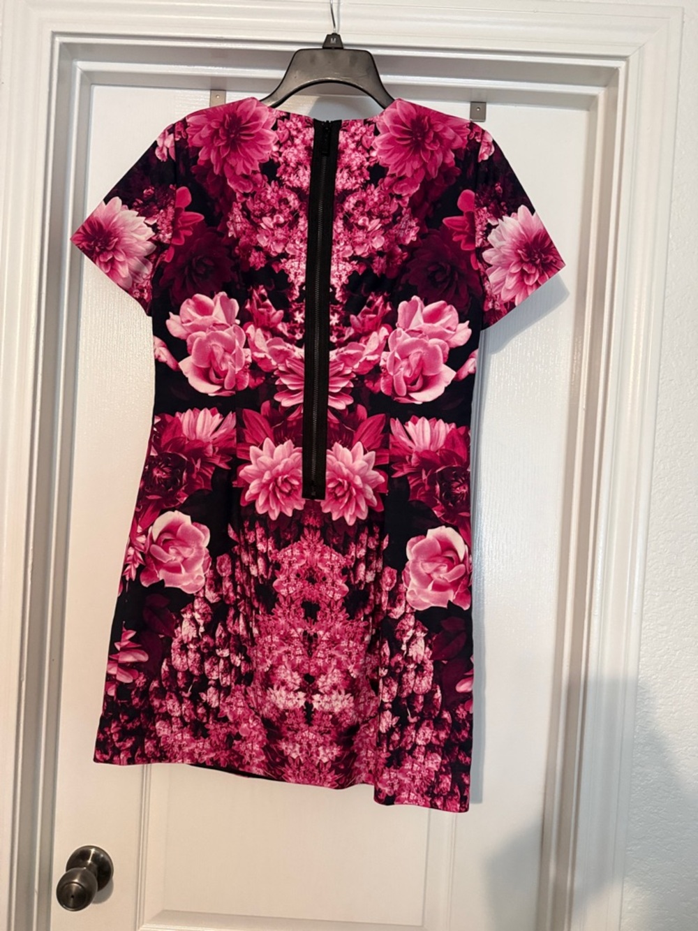 Michael Kors Pink and Black Floral Shift Dress - Picture 2 of 2